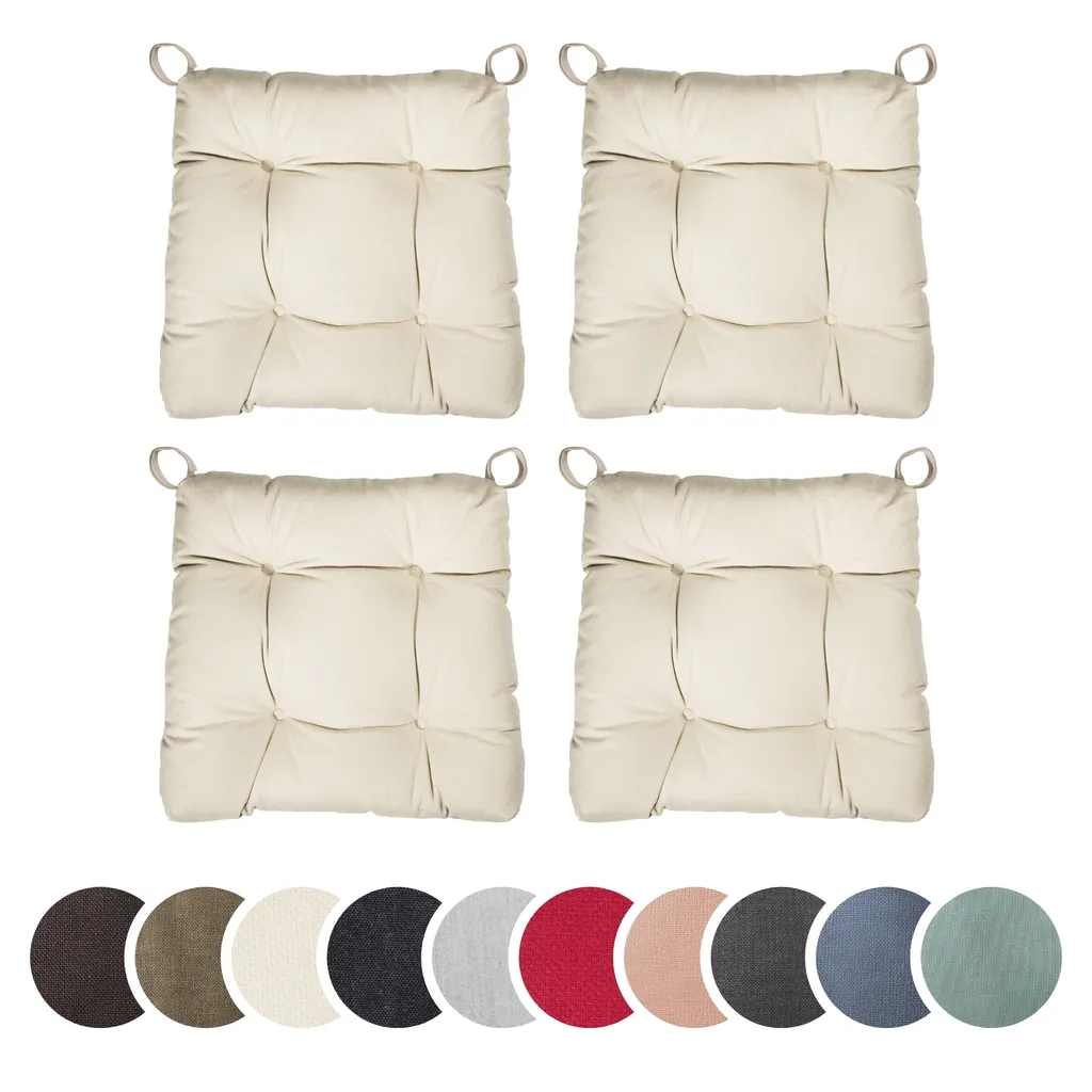 4 Cuscini Sedia Cucina Beige 40x38 cm - Lavabili e Comodi - sleepling
