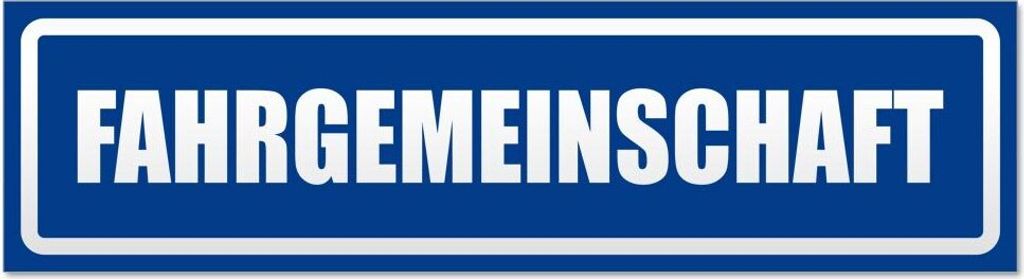 Kiwistar Fahrgemeinschaft invertiert Magnetschild Schild magnetisch - 60cm Verkehrsblau - Magnetfolie für Auto PKW Kfz