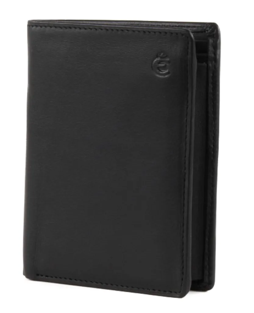 Esquire Pelle Portafoglio Logo Leather Wallet Black Nero | Vero Cuoio