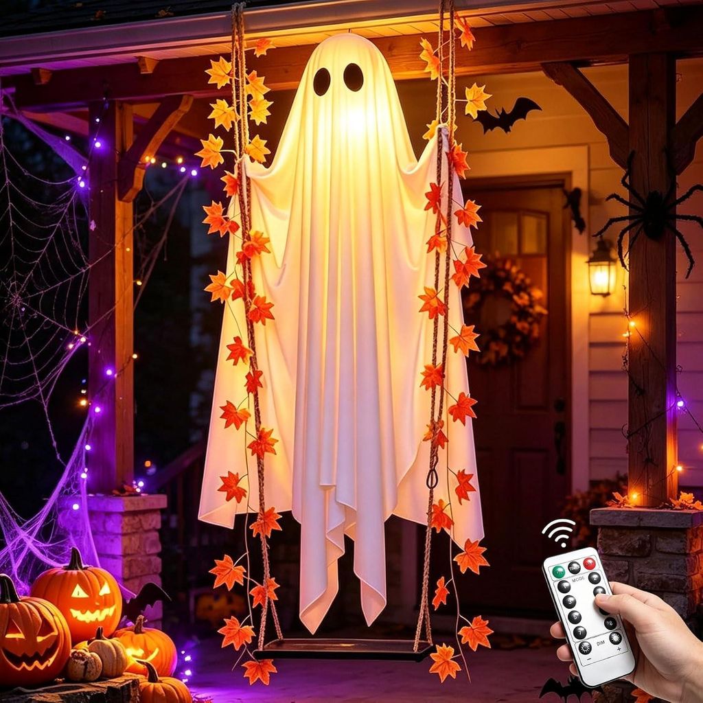 Halloween Deko Outdoor Hängende Geist mit Licht und Timer Produktbild 