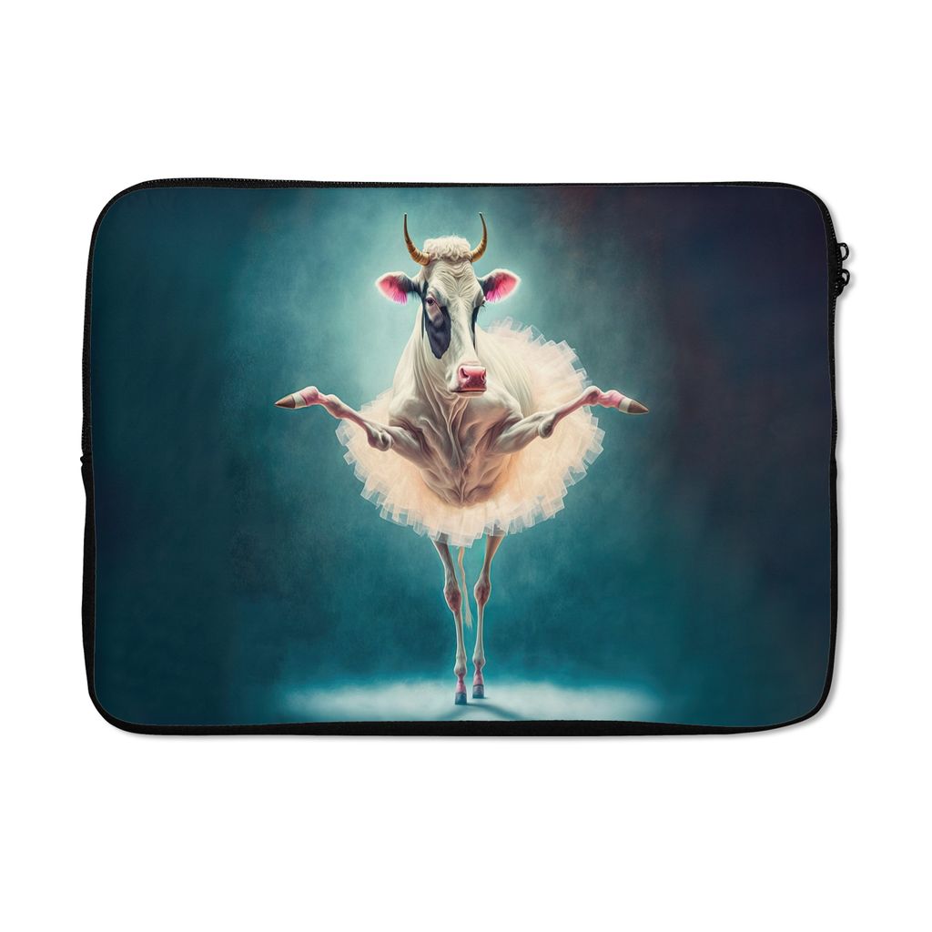 MuchoWow Laptop Hülle 13 Zoll Kuh - Rock - Ballett - Tiere - Porträt - Kinder Laptoptasche - Laptophülle - Sleeve - Rundumschutz