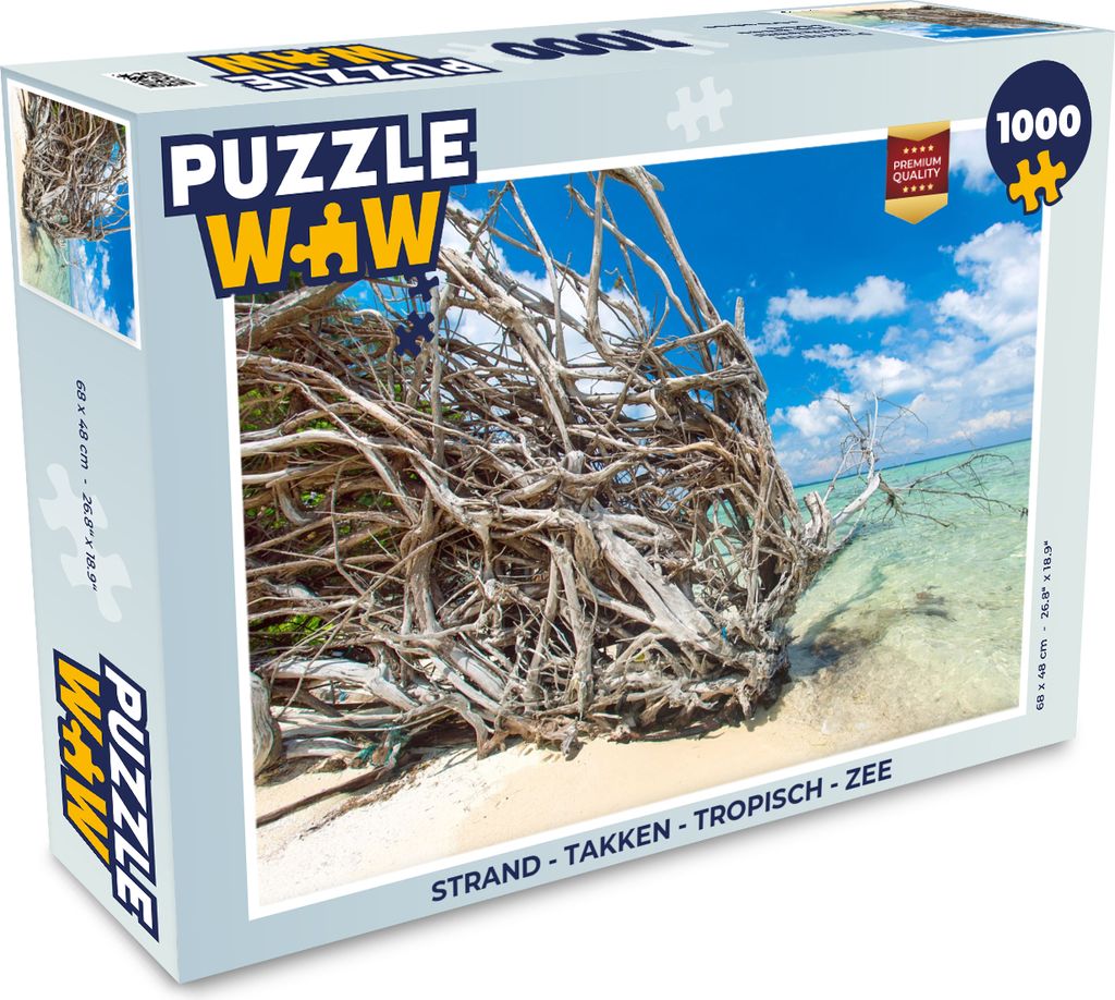 MuchoWow Puzzle 1000 Teile Strand - Äste - Tropisch - Meer - Erwachsene - Rätsel