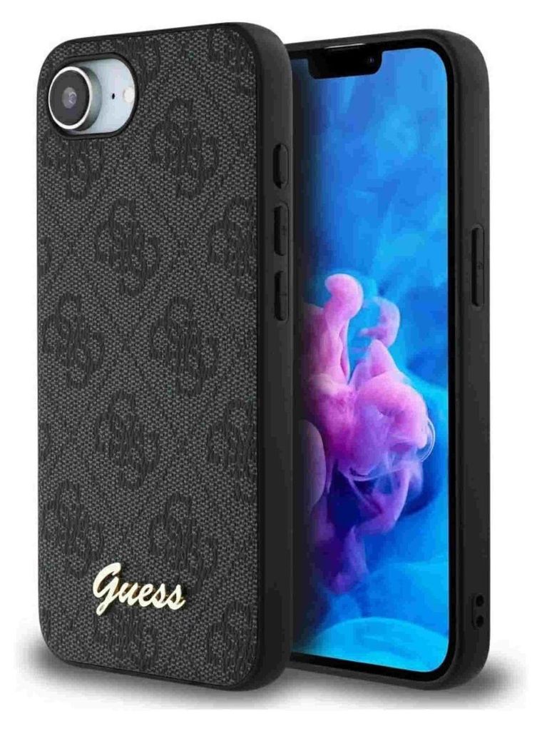 Guess 4G Script Logo MagSafe Hülle für iPhone 16e Black Schutzhülle