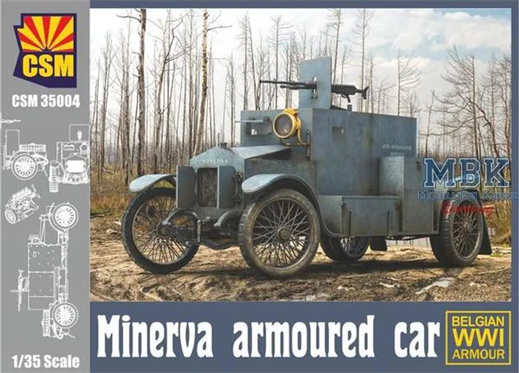 Véhicule Blindé Minerva CSM35004 avec Détails Historiques en 1/35