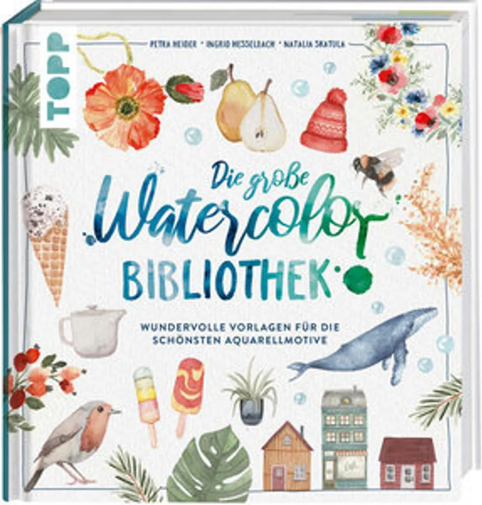 Décor mural La grande bibliothèque Watercolor XXL intissé facile à poser