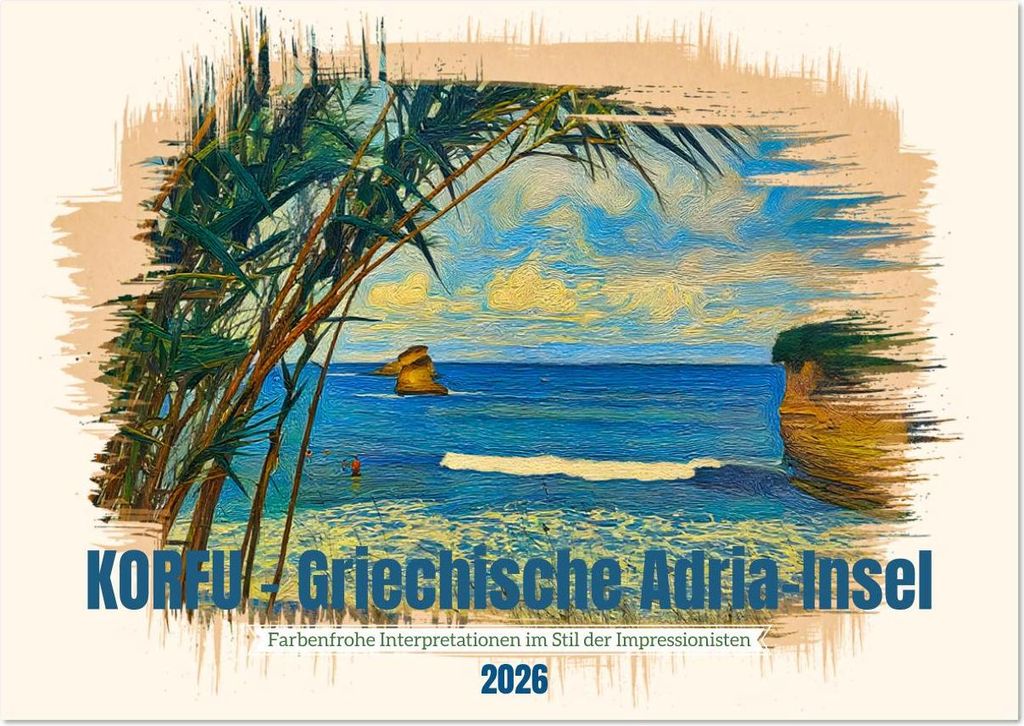 Korfu - Griechische Adria-Insel (Wandkalender 2026 DIN A4 quer), CALVENDO Monatskalender