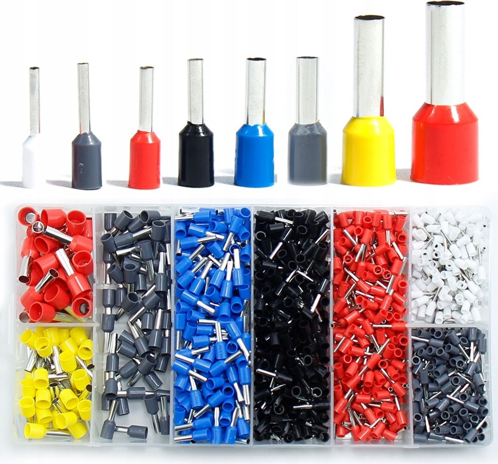 Aderendhülsen isoliert Sortiment 0,5 - 10 mm² Kabelhülsen Set 1200 Stück