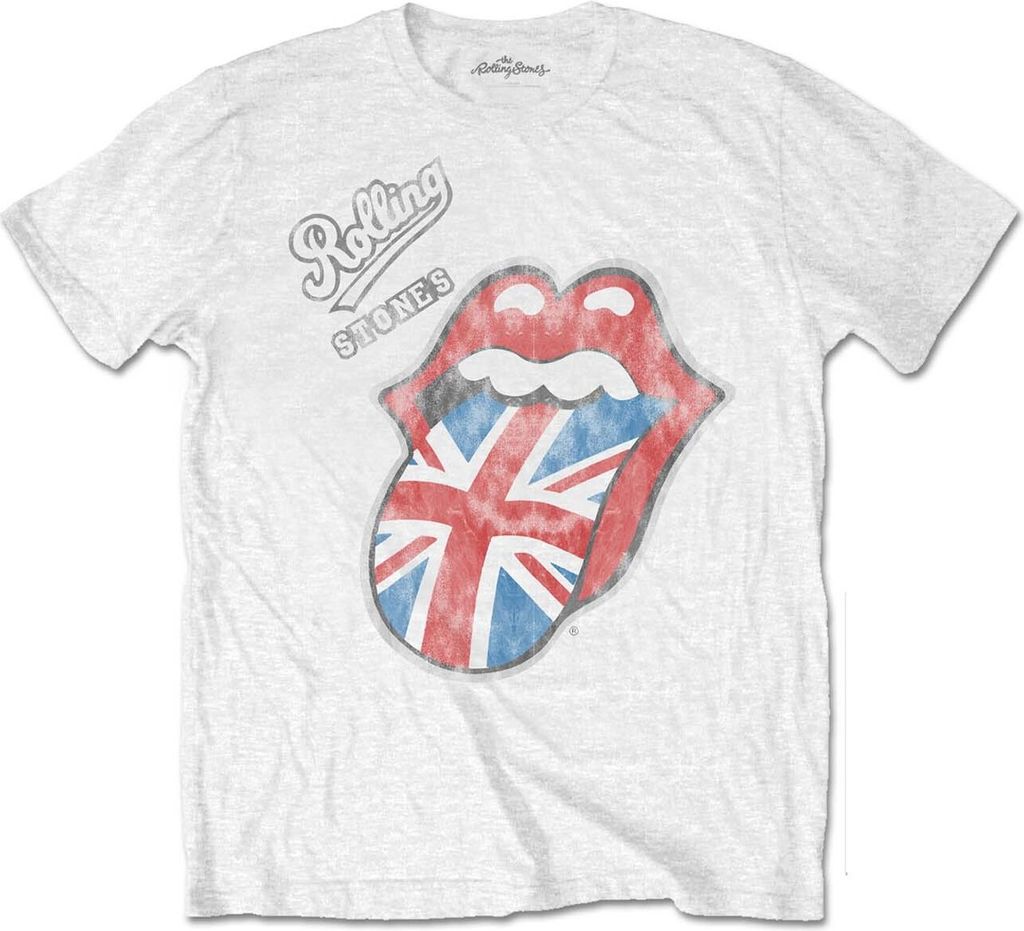 The Rolling Stones - T-Shirt Logo für Herren/Damen Uni RO1675 (XL) (Weiß)