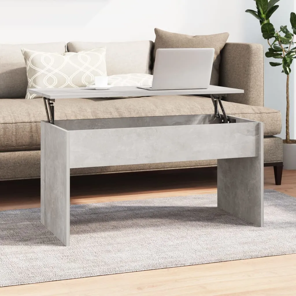 Table basse rectangulaire effet béton gris 102x50cm pour apéritif - 2
