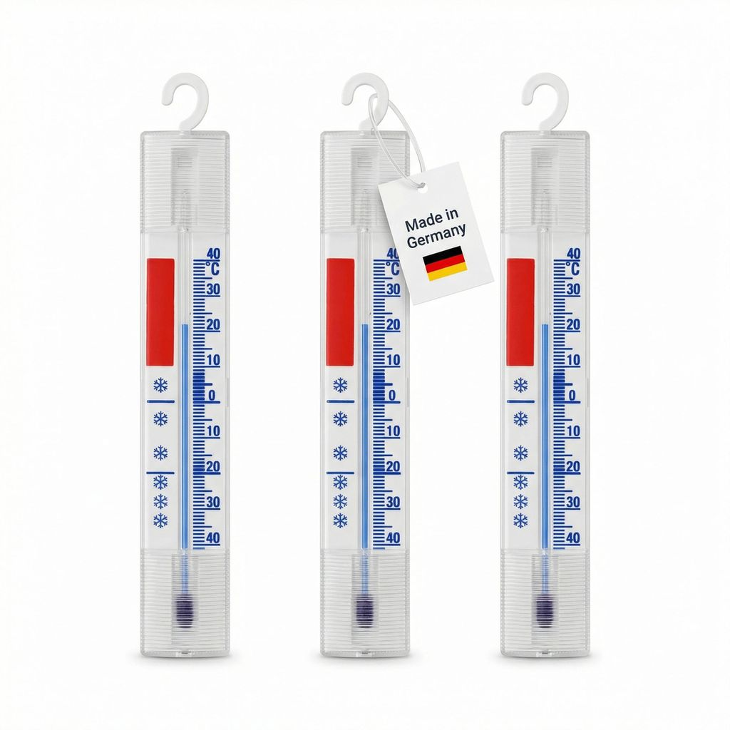 Lantelme 3 Stück Kühlschrankthermometer Set Analog mit Haken Thermometer für Gefrierschrank Kühlschrank Kühltruhe Kühltheke