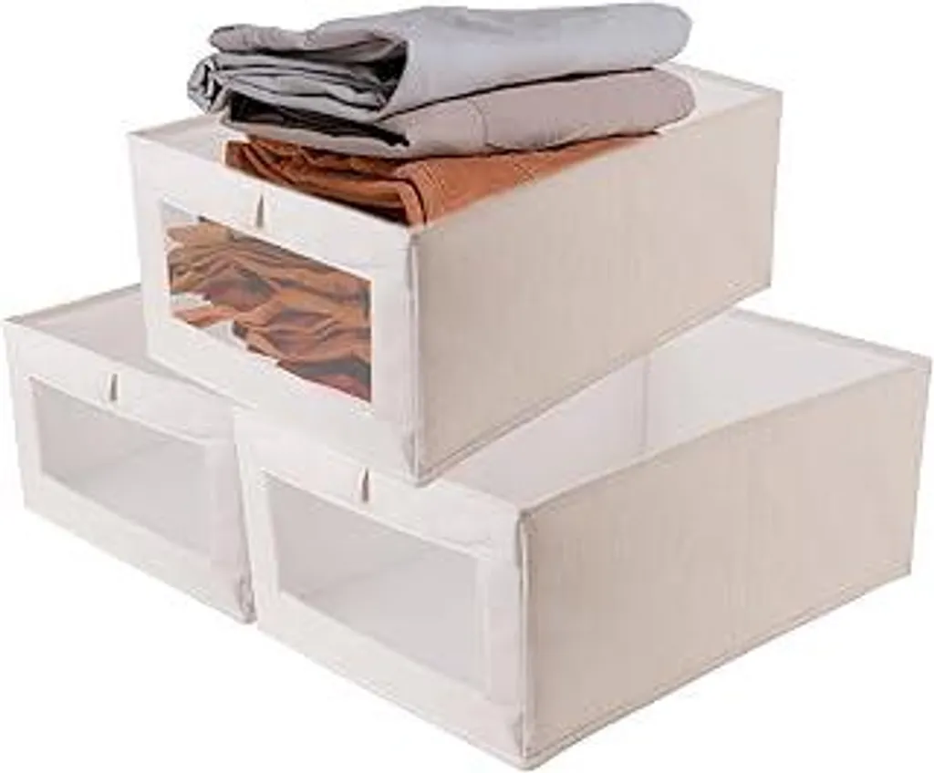 Organizer Armadio FRUHLING 3pz | Scatole in Tessuto Salvaspazio 41x28 cm