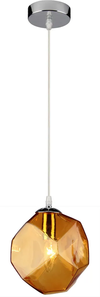Luminaire suspendu design en verre jaune et chrome pour salon moderne