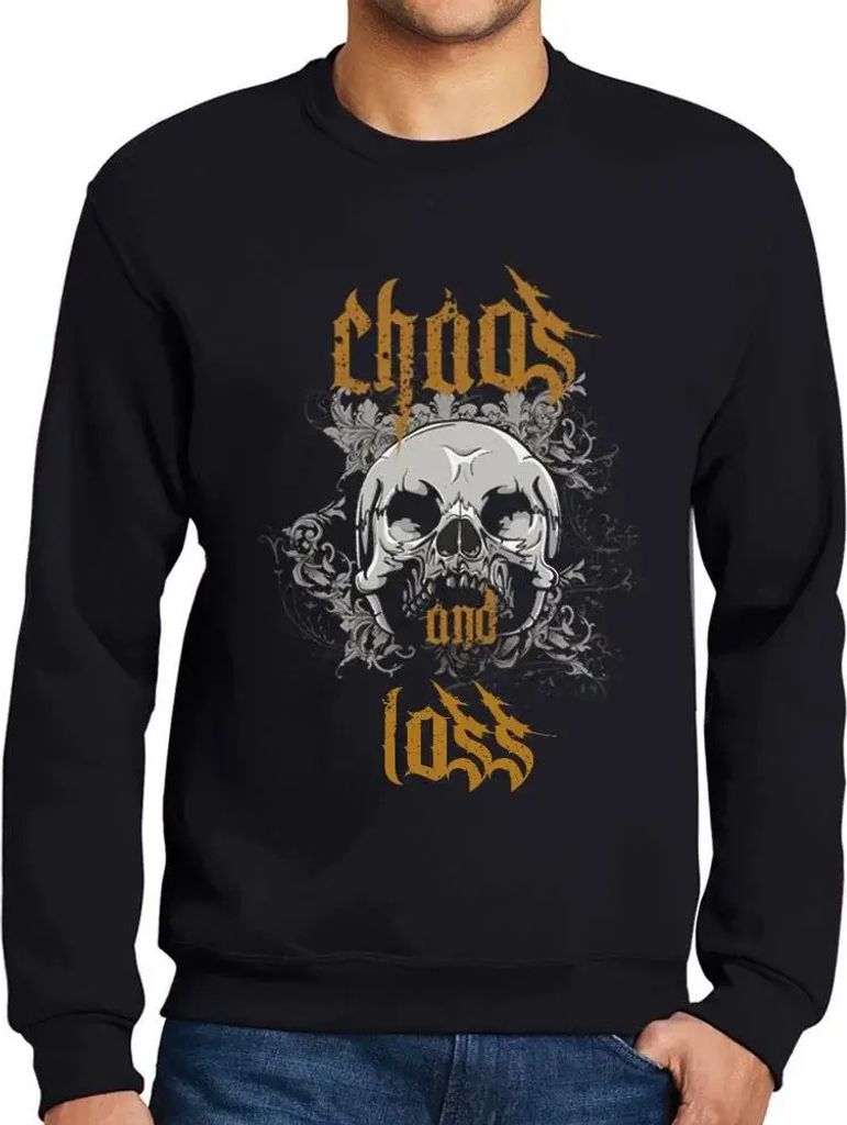 Herren Grafik Sweatshirt mit Aufdruck Chaos und Verlust – Chaos And Loss – Öko-Verantwortlich Vintage Jahrgang Langarmshirt Pullover Lustige D...