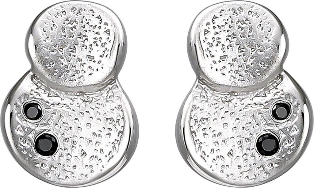 Ohrstecker aus 925 Silber mit Struktur 4 schwarze Zirkonia Produktbild 