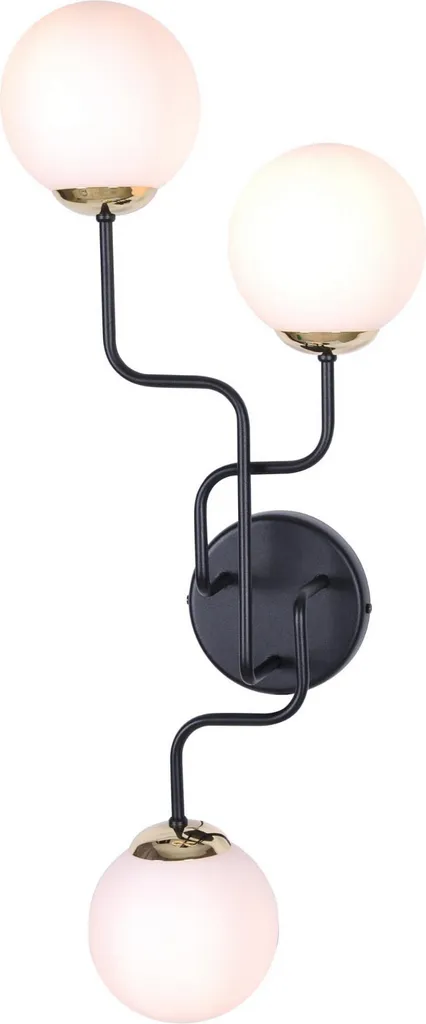 Applique murale KARI pour éclairer un grand mur sombre noir doré 72cm