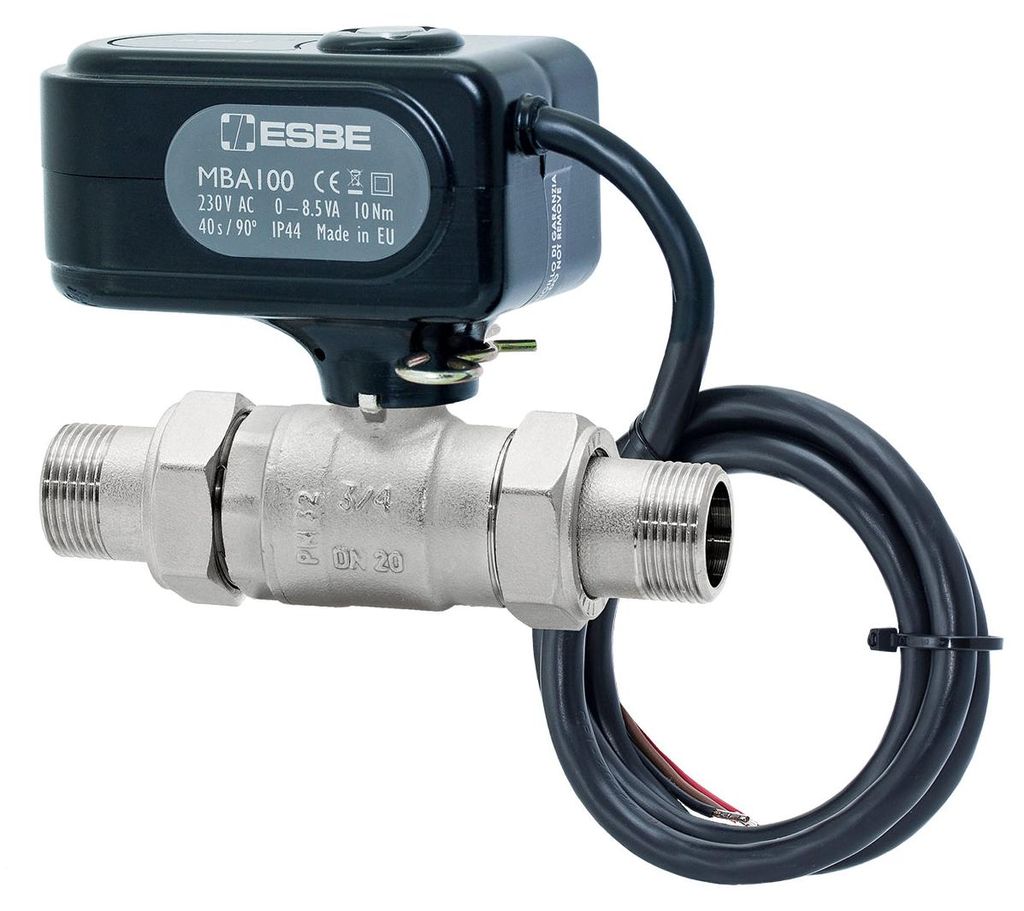 ESBE MBA122 DN25 | 60Kvs | 2-Wege-Kugelhahn Außengewinde mit Verschraubungsset G 1?