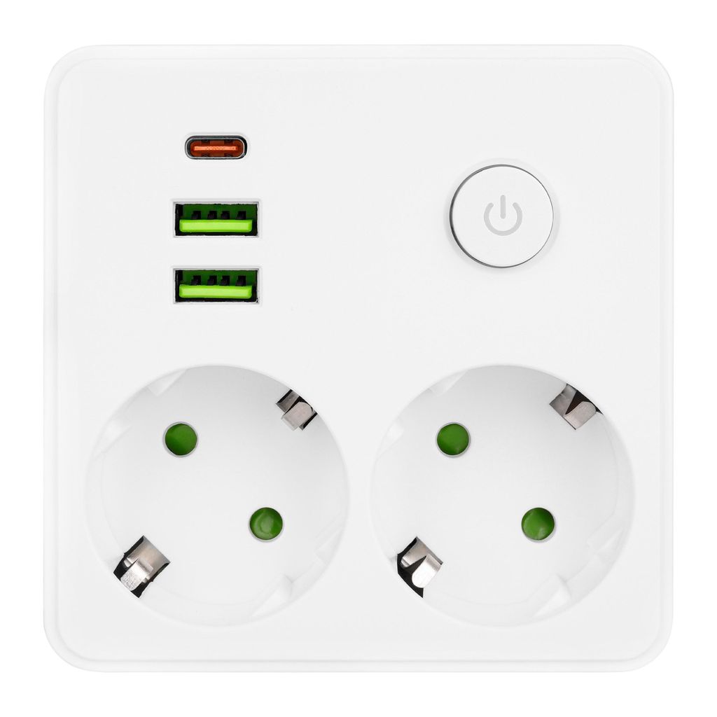 MasterLED Steckdosenadapter Modi 2-fach Schuko mit USB-A Produktbild 