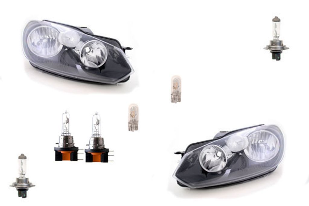 Johns, Scheinwerfer Halogen passend für VW Golf 6 5KI ab 2008- Leuchtmittel Set Li. Re. 5K1941005L 5K1941005E 5K1941005H 5K1941005J 5K1941005Q 5K1...