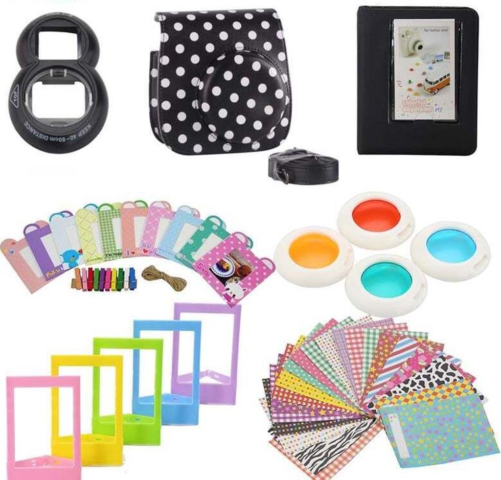 Zubehörset für Fujifilm Instax Mini 8 / 9 - Dotted Black