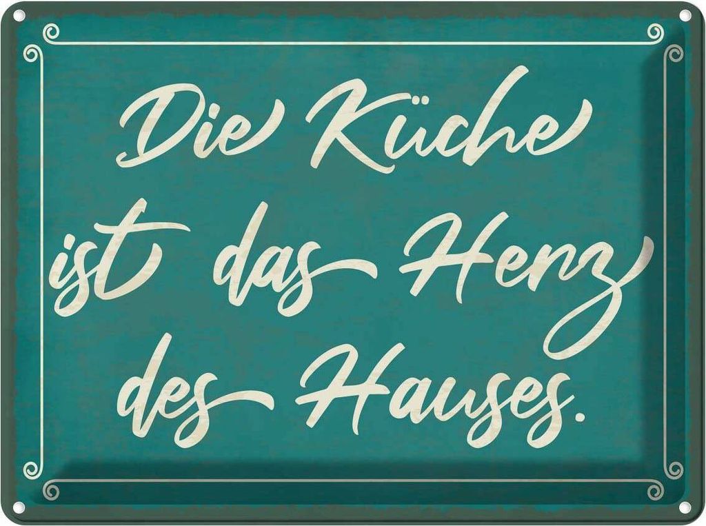 vianmo Blechschild 30x40 cm Küche ist Kochen das Herz des Hauses Essen