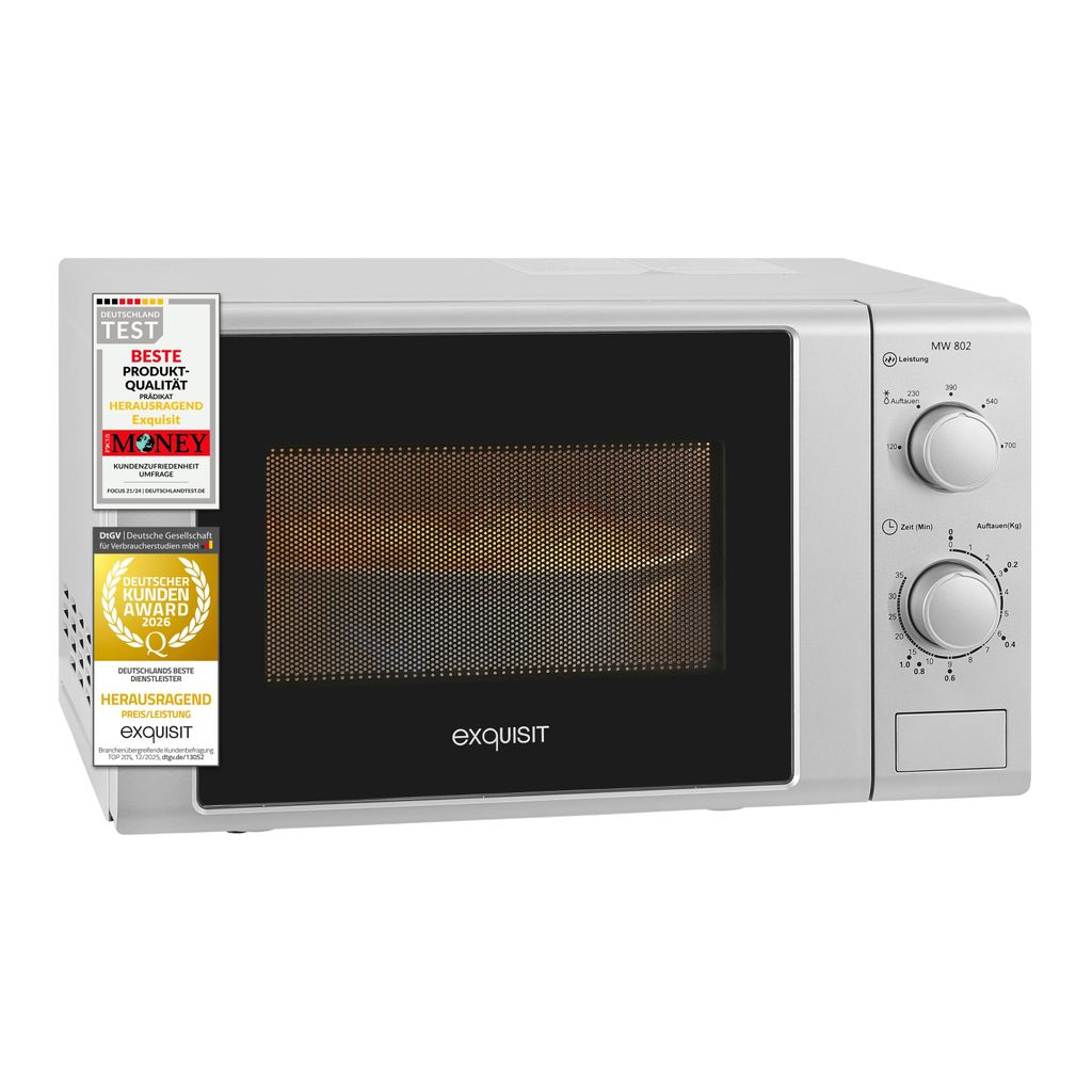 Exquisit Mikrowelle MW 802 Silber | 700 Watt | 5 Produktbild 