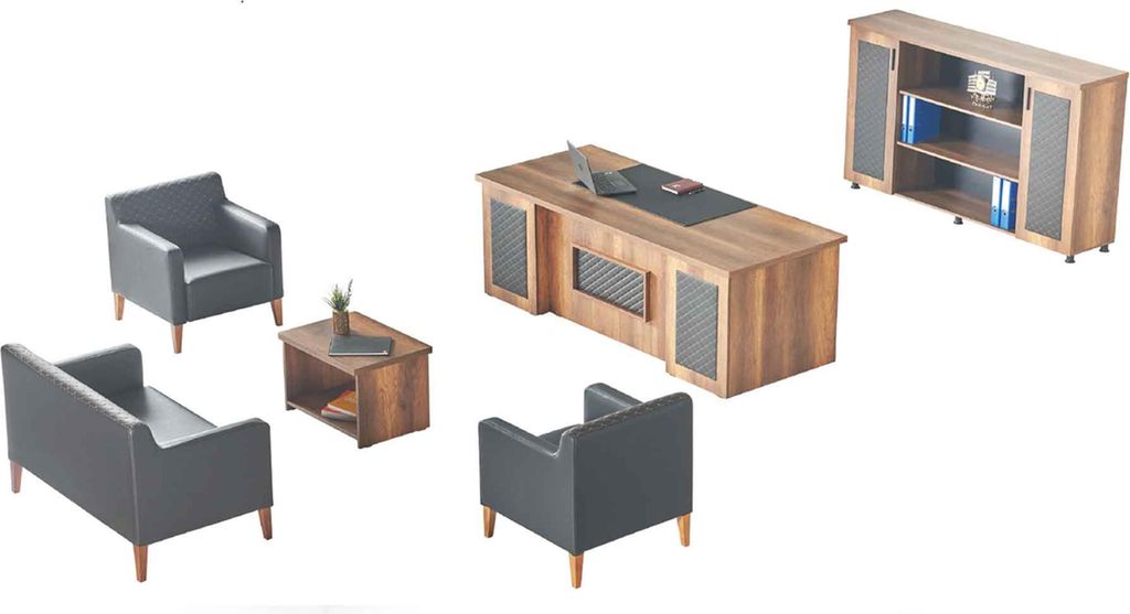 Büro Garnitur Robuste Arbeitszimmer Möbel Tisch Sideboard 6tlg