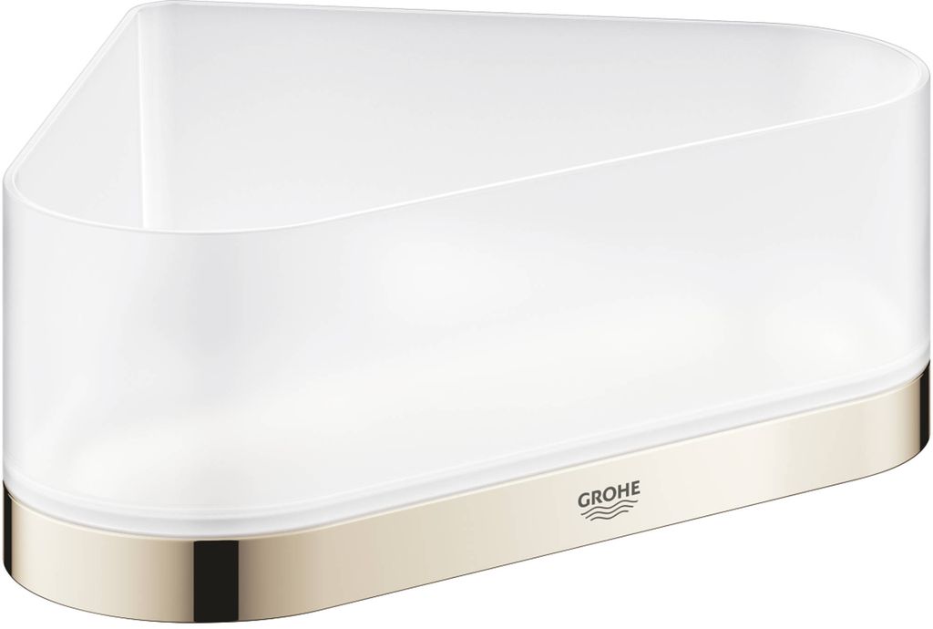 GROHE Eck-Duschablage Selection mit Halterung Glas/nickel, 41038BE0
