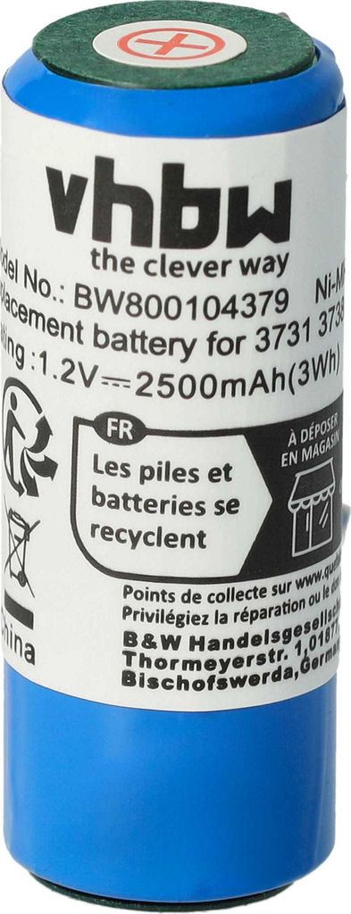 vhbw Akku kompatibel mit Braun Oral-B Oxyjet, Precision Clean, 3D White, Precision Cleaner elektrische Zahnbürste (2500 mAh, 1,2 V, NiMH)