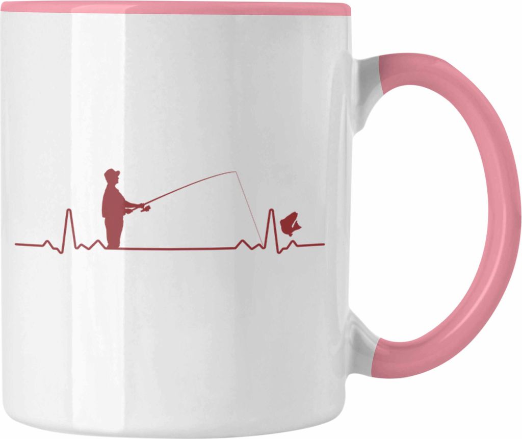 Trendation - Angler Tasse Geschenk Männer Grafik Herzschlag Produktbild 