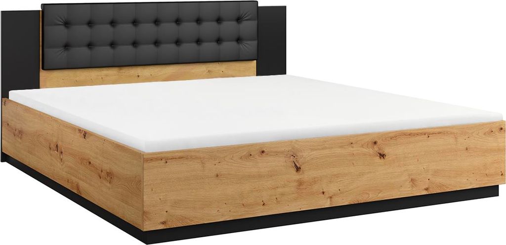 Bett 180x200 inkl. Boxspring Alec Holz und Schwarz