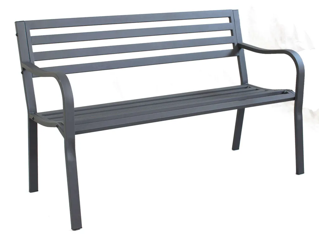 Banc pour balcon et terrasse 2 places LIVING acier noir - Détente