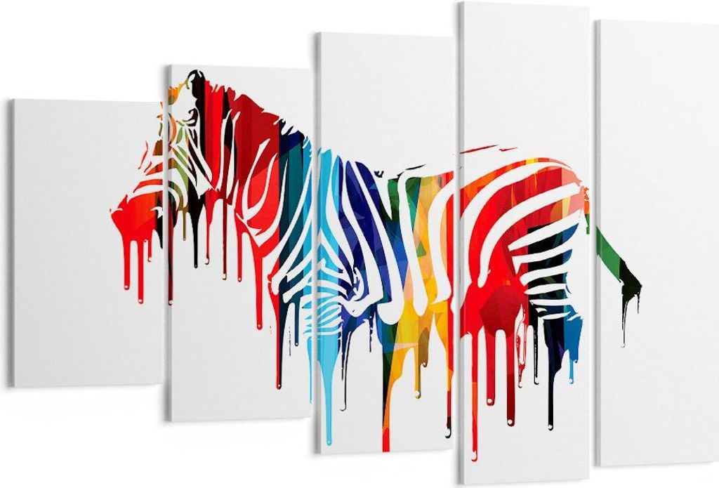 Bild auf Leinwand - Leinwandbild - Zebra Detail digital wild - 150x100cm - Wand Bild - Wanddeko - Leinwanddruck - Bilder - Kunstdruck - Wanddekorat...