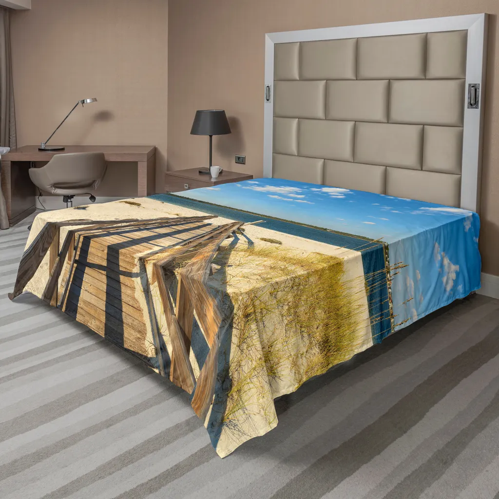 Drap plat ABAKUHAUS Perdido Beach décoratif en microfibre 266x260 cm