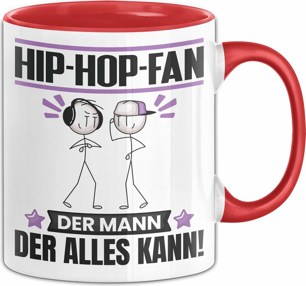 Hip-Hop-Fan Tasse Geschenk für Hip-Hop-Fan Der Mann Der Alles Kann Geschenkidee zum Geburtstag (Rot)