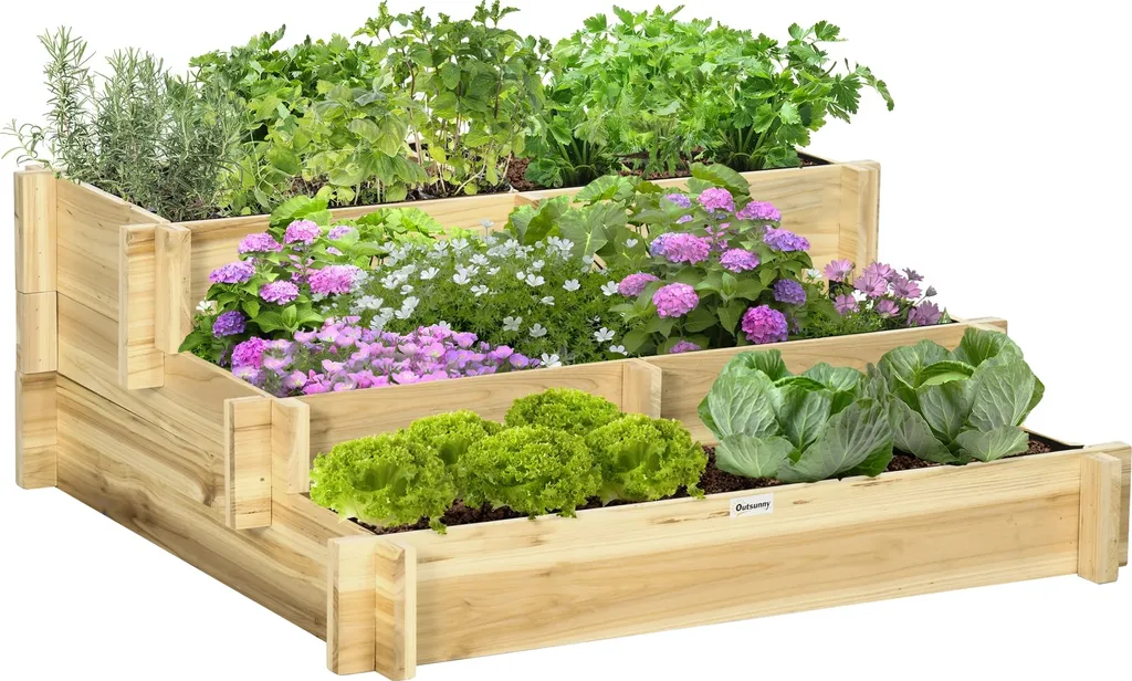 Caisse en bois surélevée : jardinez sans mal de dos avec design étagé