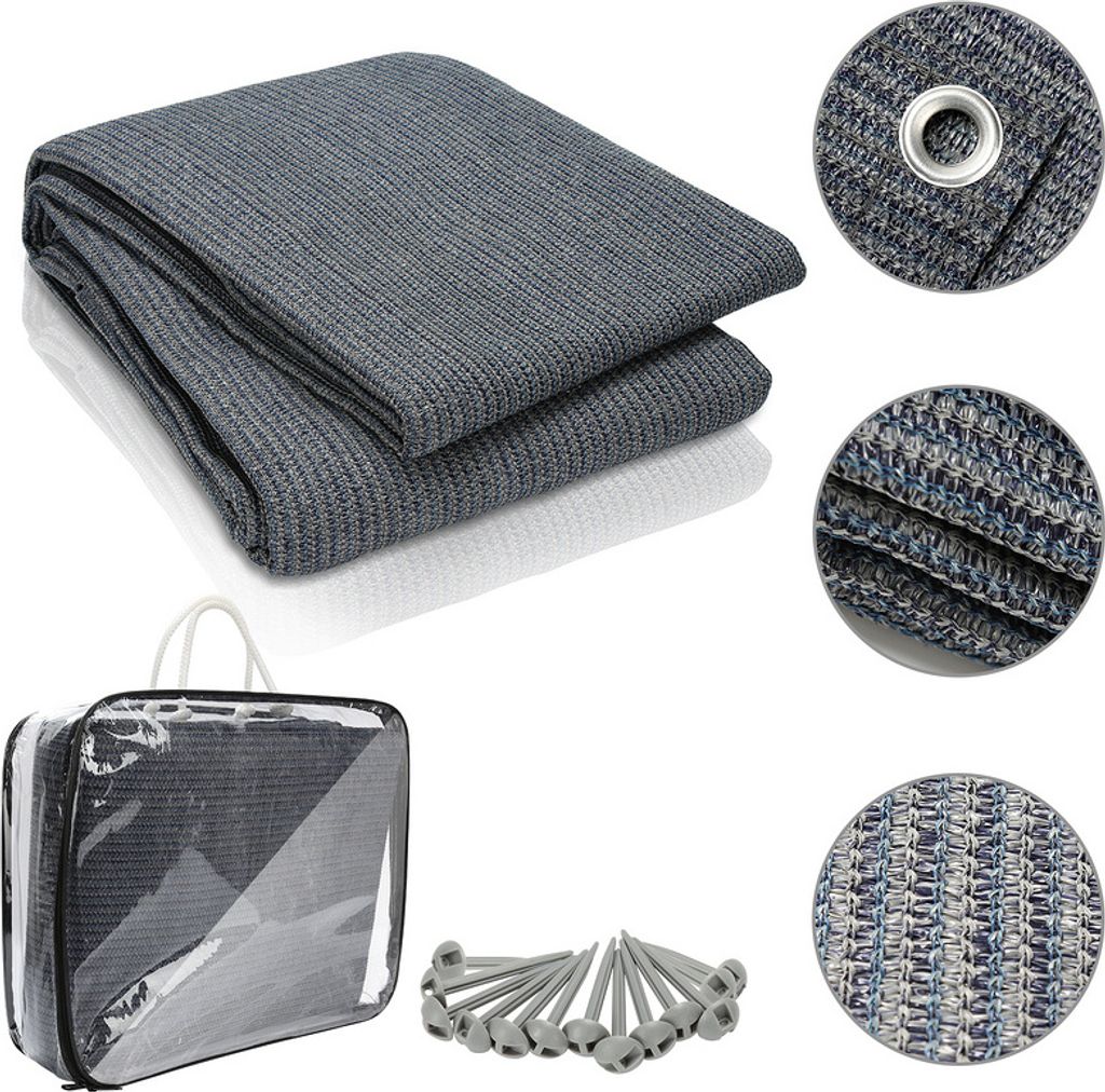 Jopassy Zeltteppich 300X500cm Vorzeltteppich Campingteppich Outdoor Teppich Vorzeltboden Zeltunterlage Zeltboden für Zelt Wohnmobil Blau-grau