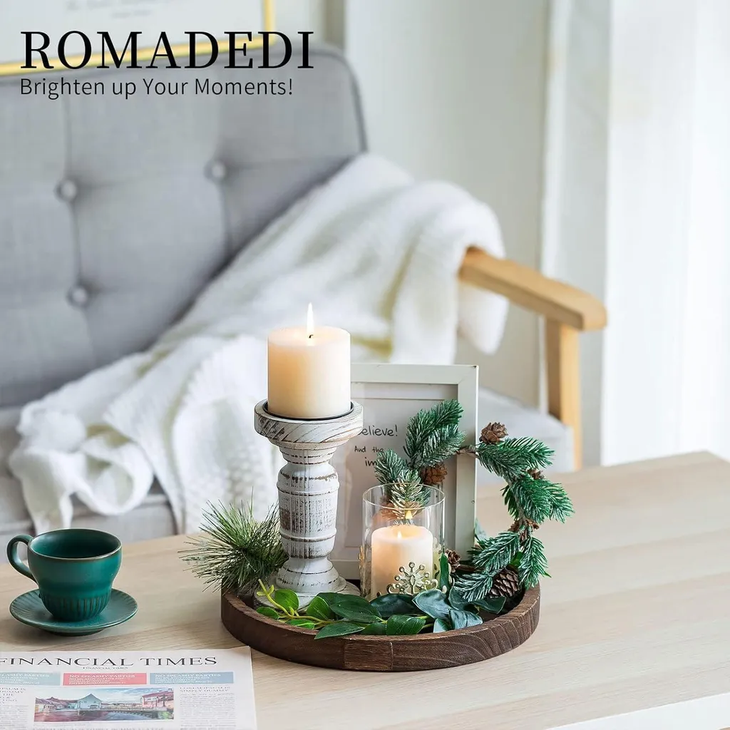 Plateau rectangulaire en bois rustique 40x17cm pour décoration de table