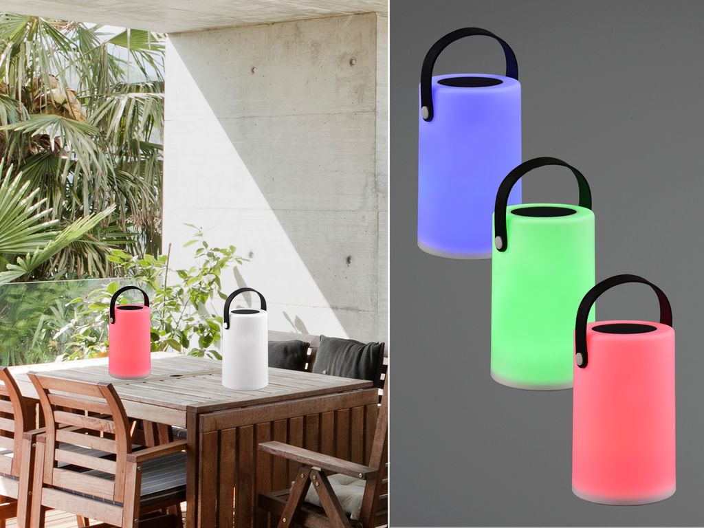 Tischleuchten SET Akku per USB & Solar aufladbar, Gartenleuchten ohne Stromkabel