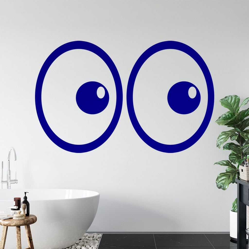 Augen Linksblick Wandtattoo in 6 Größen - Wandaufkleber Wall Sticker - Dekoration, Küche, Wohnzimmer, Schlafzimmer, Badezimmer