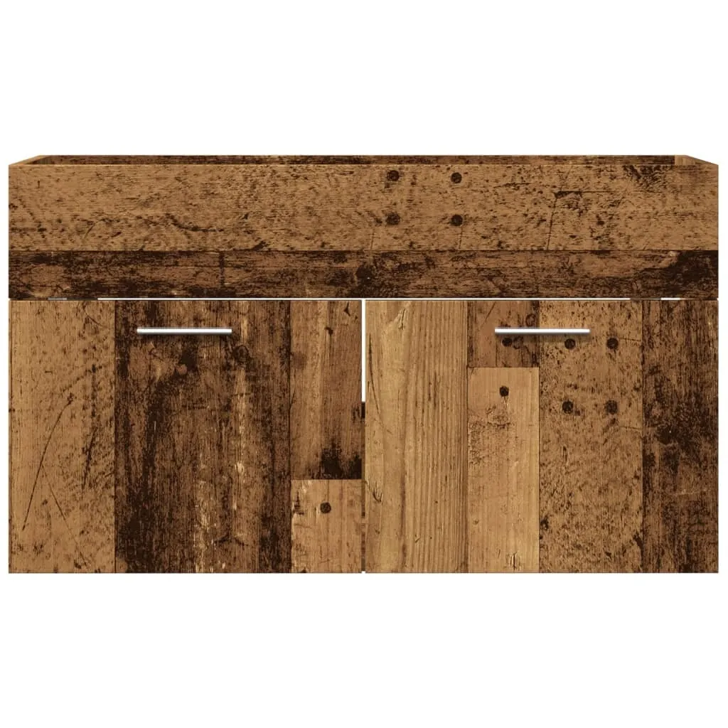 Mobile Lavabo 90x38,5x46 in Legno di Recupero - Arredo Bagno Vintage - 4
