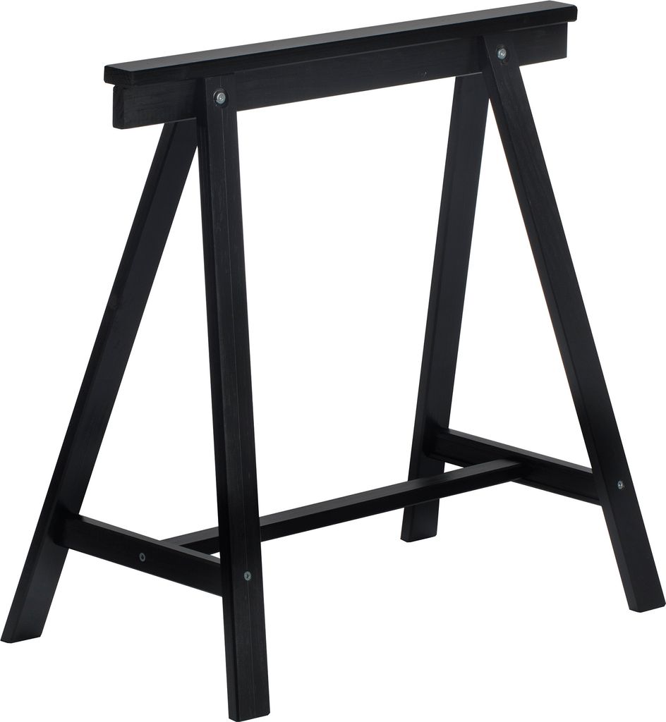 A black sawhorse on a white background.