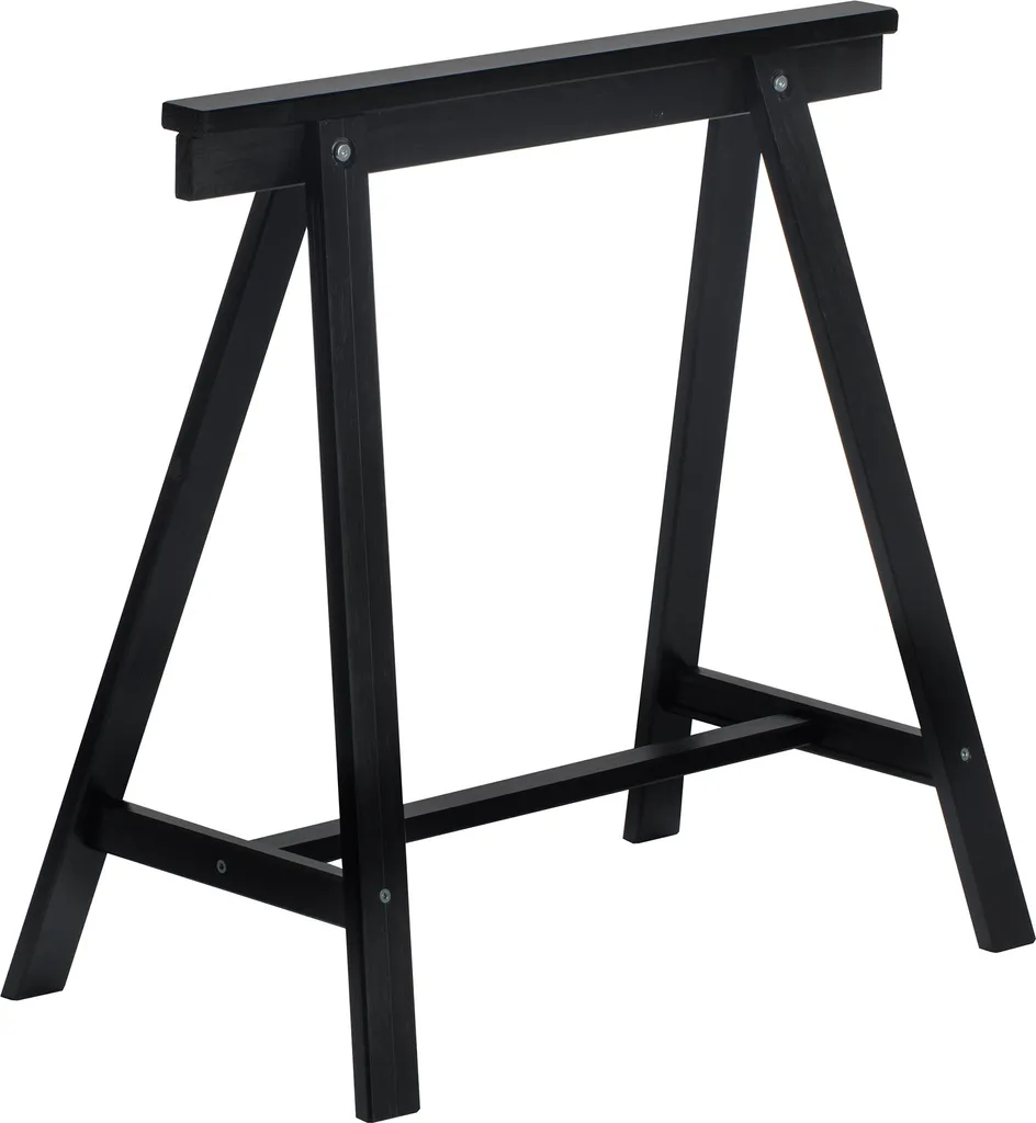 Tréteau Bois Massif Noir 400kg : Haute Résistance pour Table et Bureau