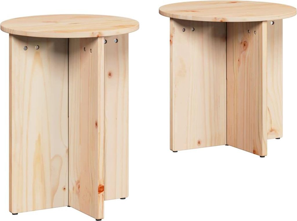 SYFAX Couchtisch 2 pcs Natur 41,5 x 41,5 x 41 cm Massivholz Kiefer