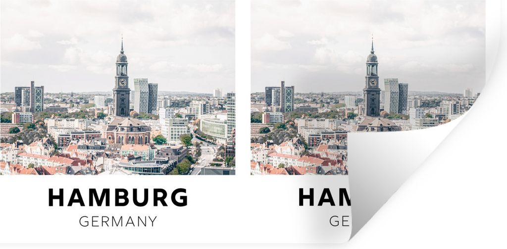 MuchoWow Wandtattoo Wandsticker Wandaufkleber Deutschland - Hamburg - Architektur 120x60 cm Selbstklebend und Repositionierbar - Sticker - Dekorf...