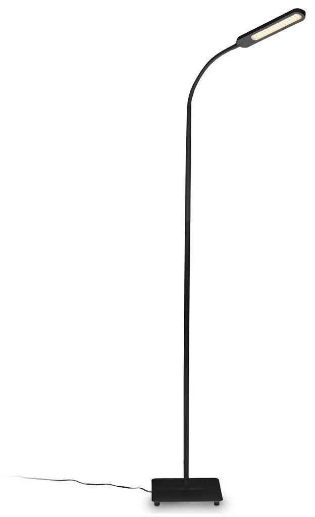 Lampadaire LED réglable noir anti-éblouissement pour salon et bureau