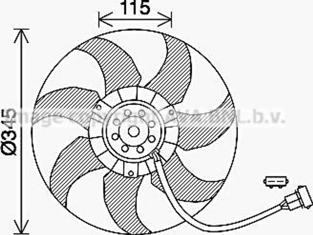 Ventilateur moteur électrique 7D0959455J compatible VW T4 et California