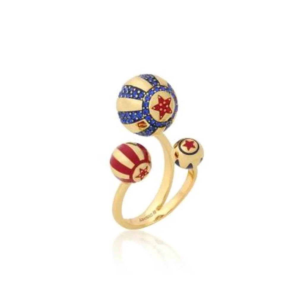 Bague Dumbo Goebel CK Circus Ball Anneau Jaune Doré 12101581