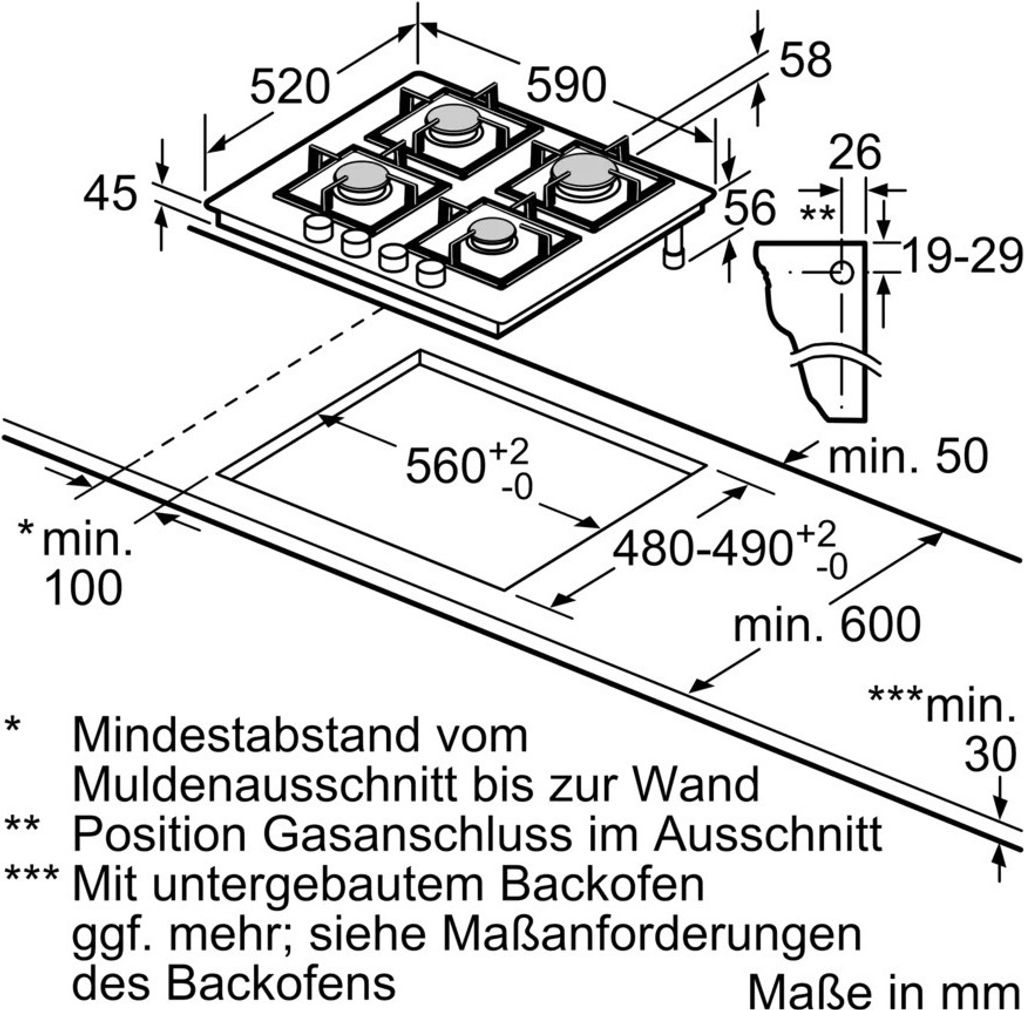 Bosch Serie 6 Ppp6a6b20 Gasherd 60 Cm Schwarz  Schwarz One Produktbild 6