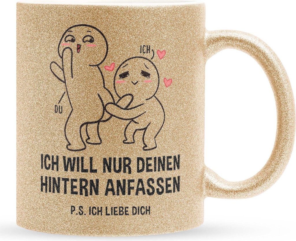 22Feels Glitzertasse Gold Jahrestag Geschenk Frauen Männer Hochzeitstag Ehefrau Ehemann Freund Freundin Valentinstag Geburtstag Weihnachten Kaffee...