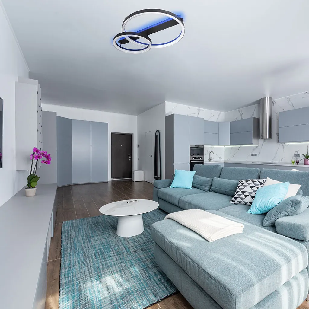 Éclairage de Plafond de Salon Réglable avec Télécommande et Couleurs RGB